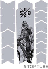 Unleazhed unscratch frame protector film - e-bike sons of battery black matt