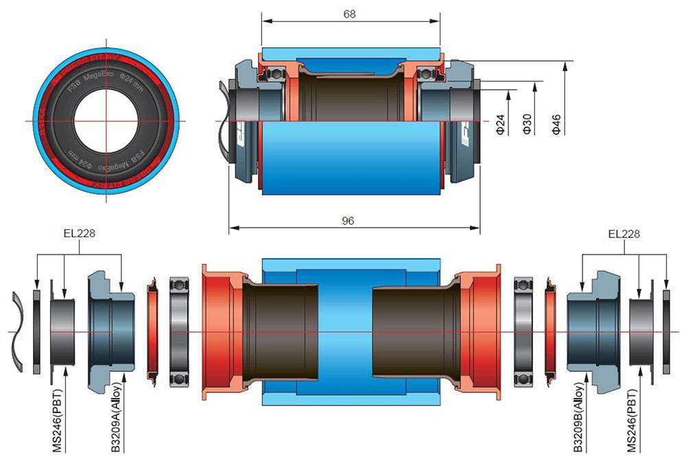Fsa pf30 bb30 bottom bracket adapter