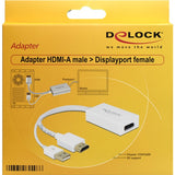 Delock HDMI-A (male) > DisplayPort 1.2 (female) adapter (white, 0.245 meter)