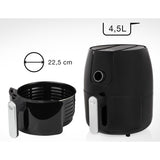 Princess 182025 aerofryer xxl heteluchtfriteuse (zwart zilver, 4,5 liter)