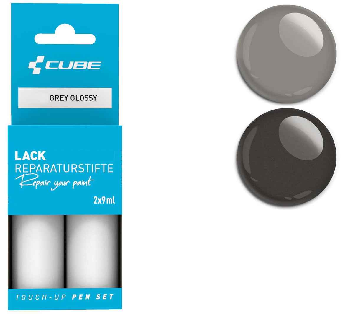 Cube touch-up pen set grey glossy