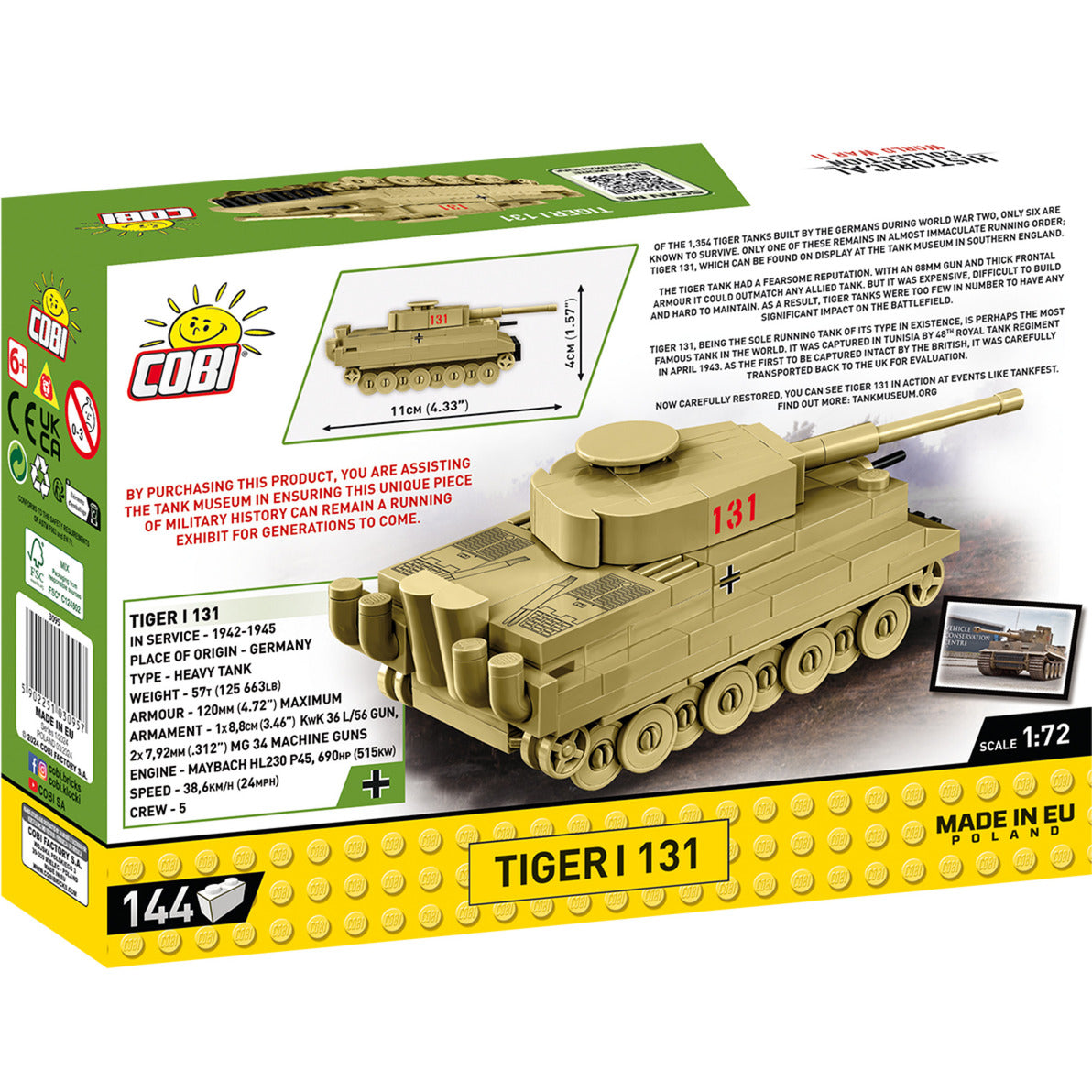 Cobi Tiger I 131 construction toy (1:72 scale)
