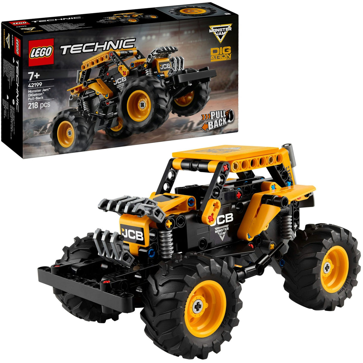 Lego technic 42199 monster jam digatron tirar hacia atrás