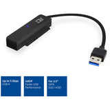Act connectivity usb adapterkabel naar 2,5 sata hdd ssd (zwart, usb 3.2 (5 gbit s))
