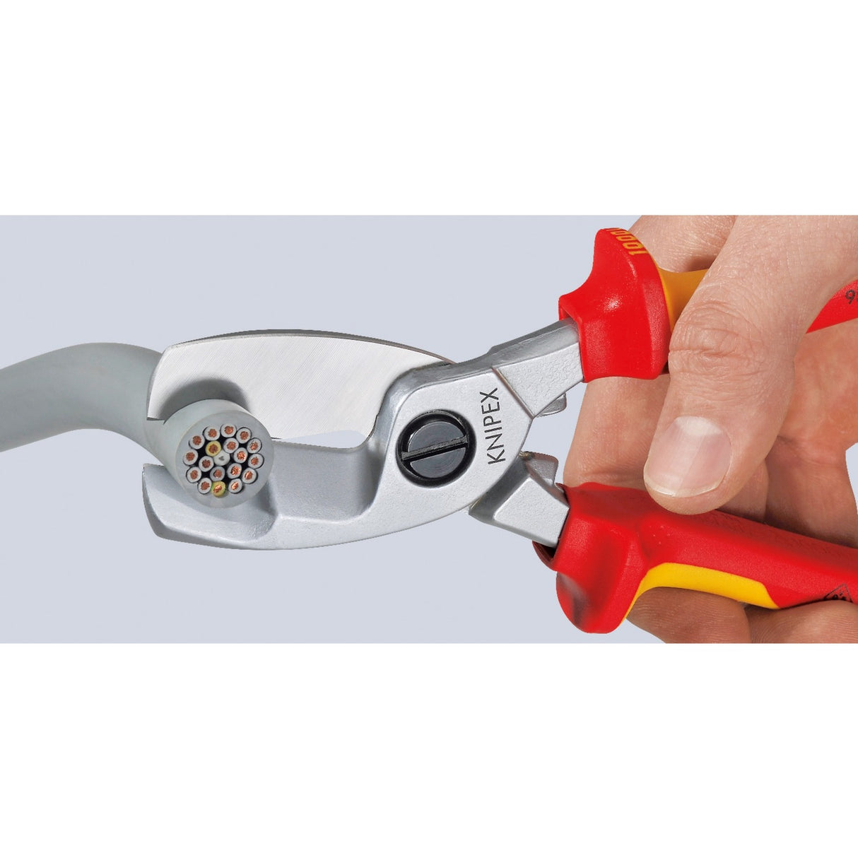 KNIPEX VDE kábelvágó dupla vágóéllel 9516200