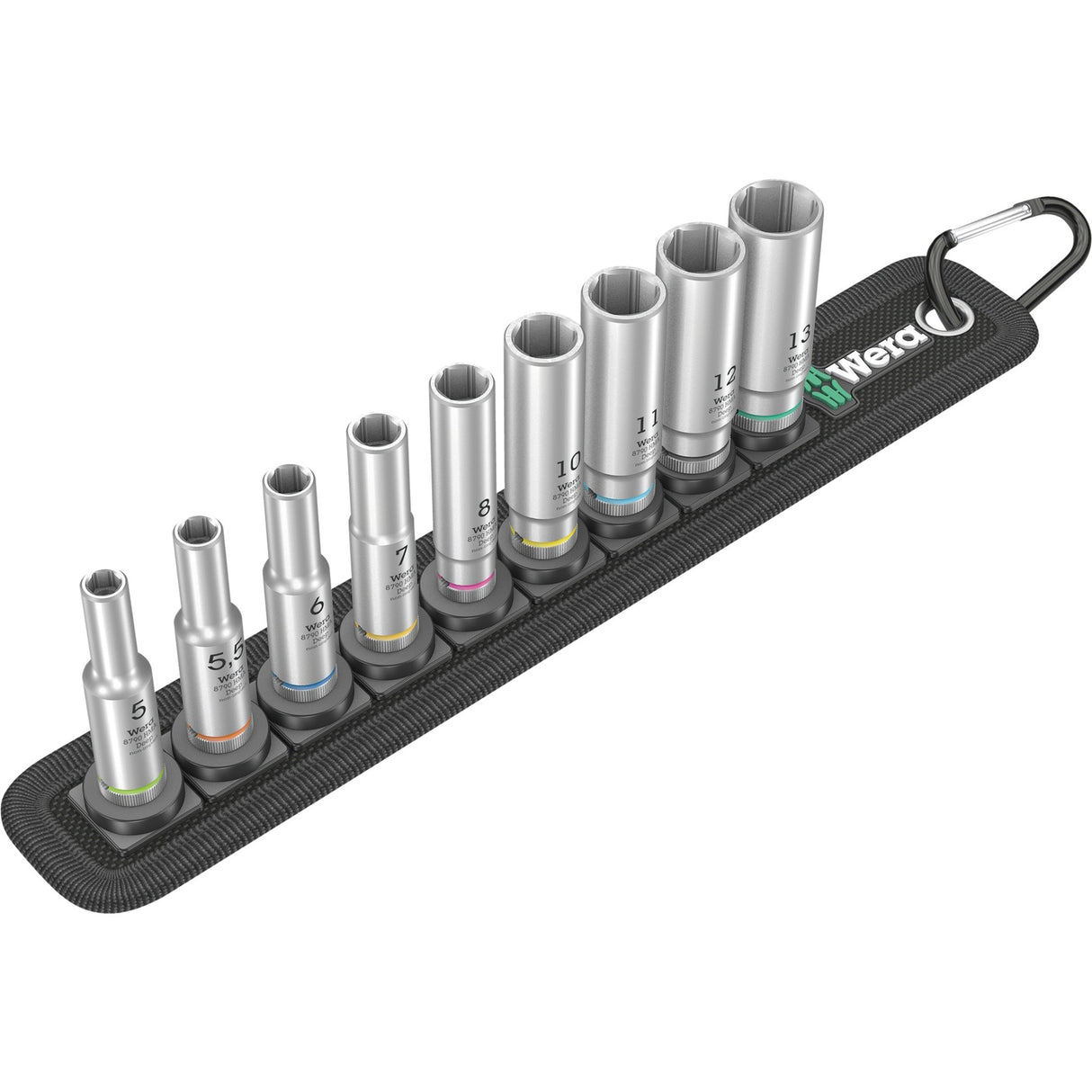 Wera Belt A - Deep 1 socket set, with 1/4" drive, 9 pieces - 05004525001