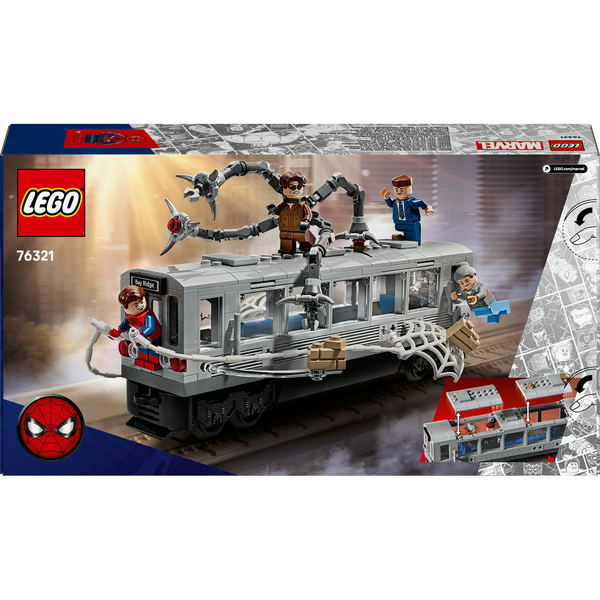 Lego superhjältar marvel 76321 spider-man vs doc ock metro scen