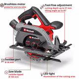 Einhell professionell sladdlös handcirkelsåg tp-cs 18 165 li bl - solo (röd svart, power x-change, batteri och laddare ingår ej)