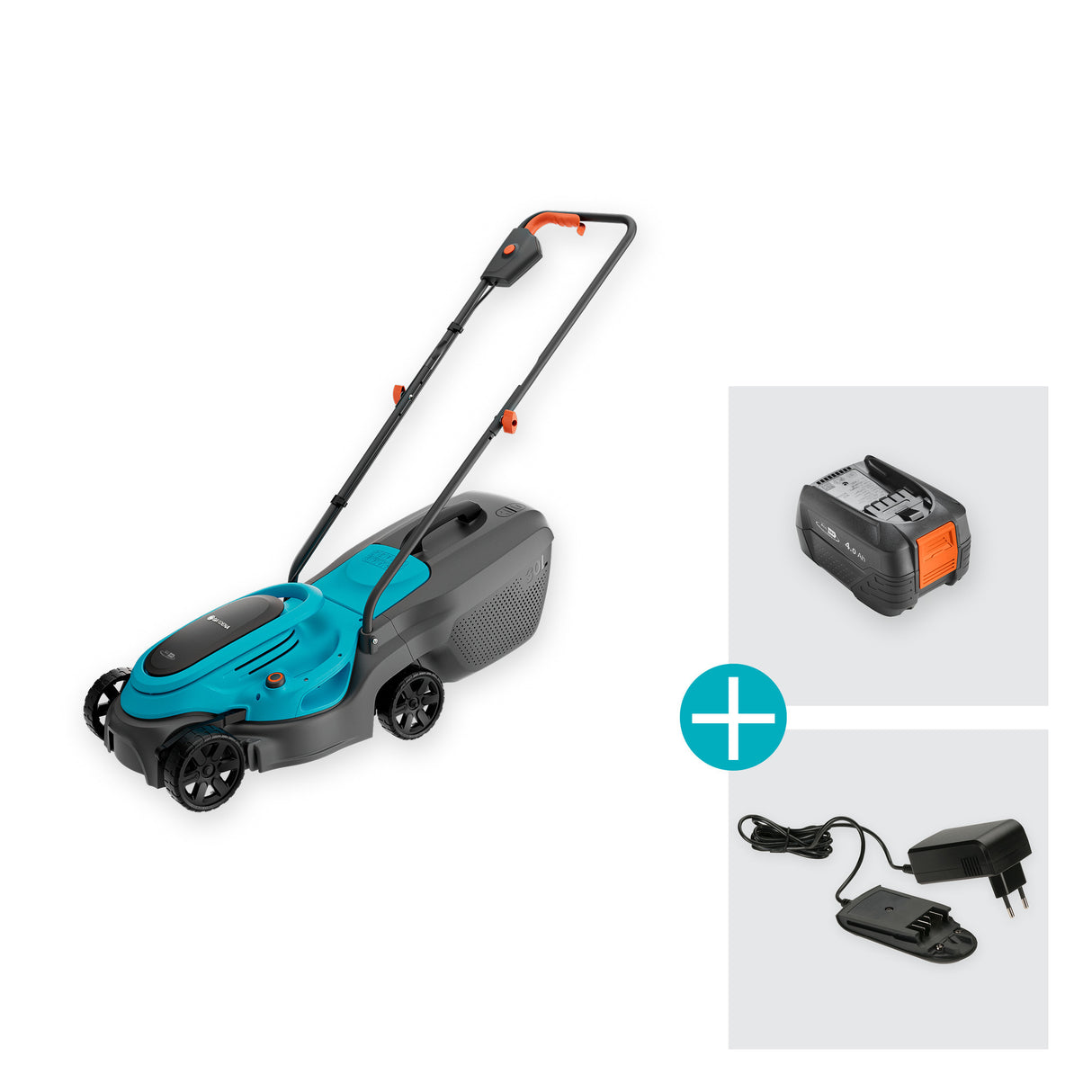 Cortacésped a batería gardena easymax 3218v p4a set 40