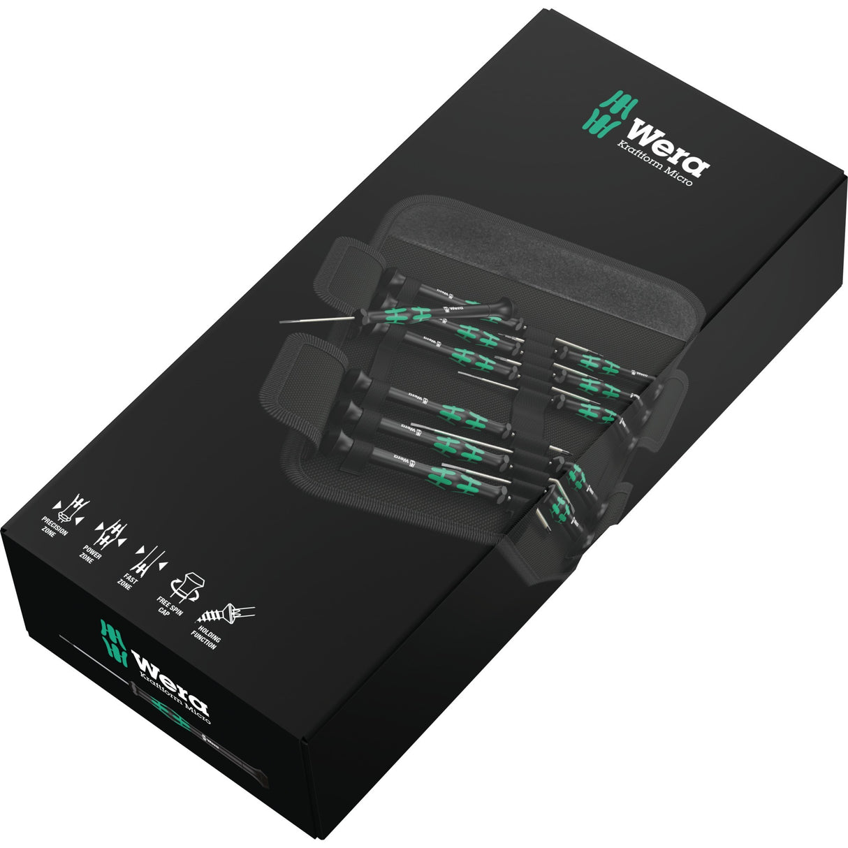 Wera Kraftform 12 SB1 Micro Screwdriver Set (Black-Green, for electronic applications)