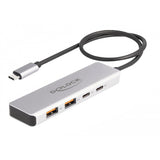 Delock USB 10 Gbps USB-C hub (grey, 2x USB-A 3.2 (10 Gbit/s), 2x USB-C 3.2 (10 Gbit/s))