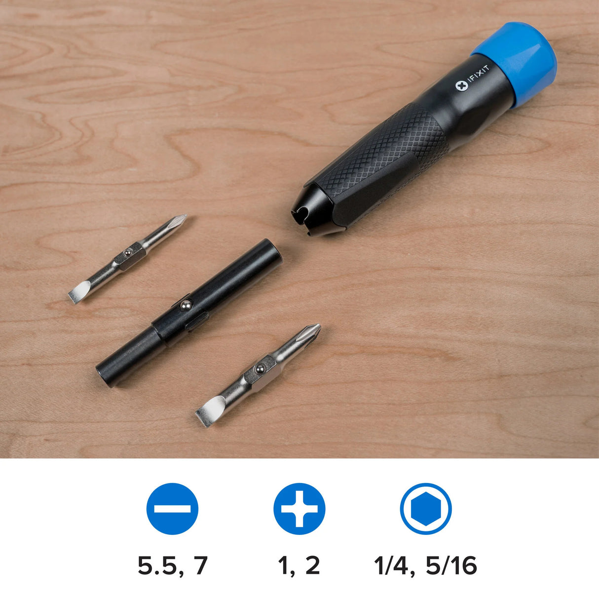 Conjunto de bits de driver Ifixit narwhal 6 em 1 (preto azul)