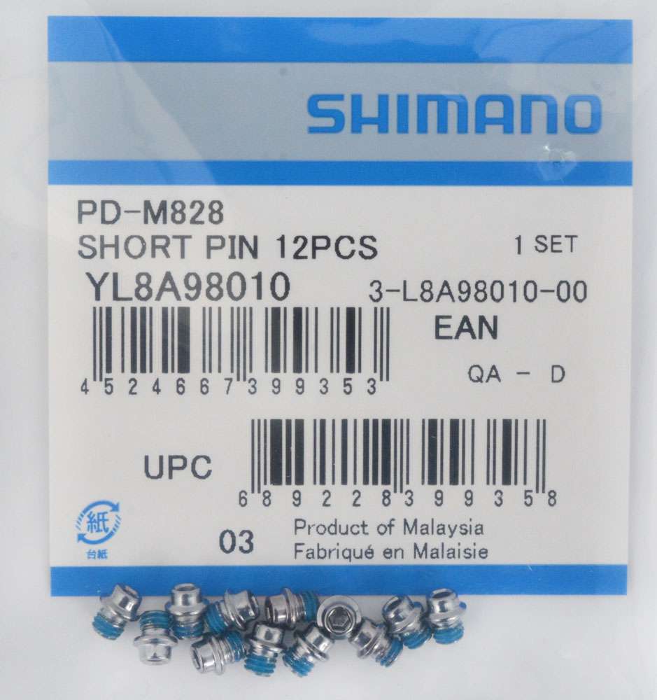 Shimano replacement pins for pd-m828 m8040 short (12 pieces)