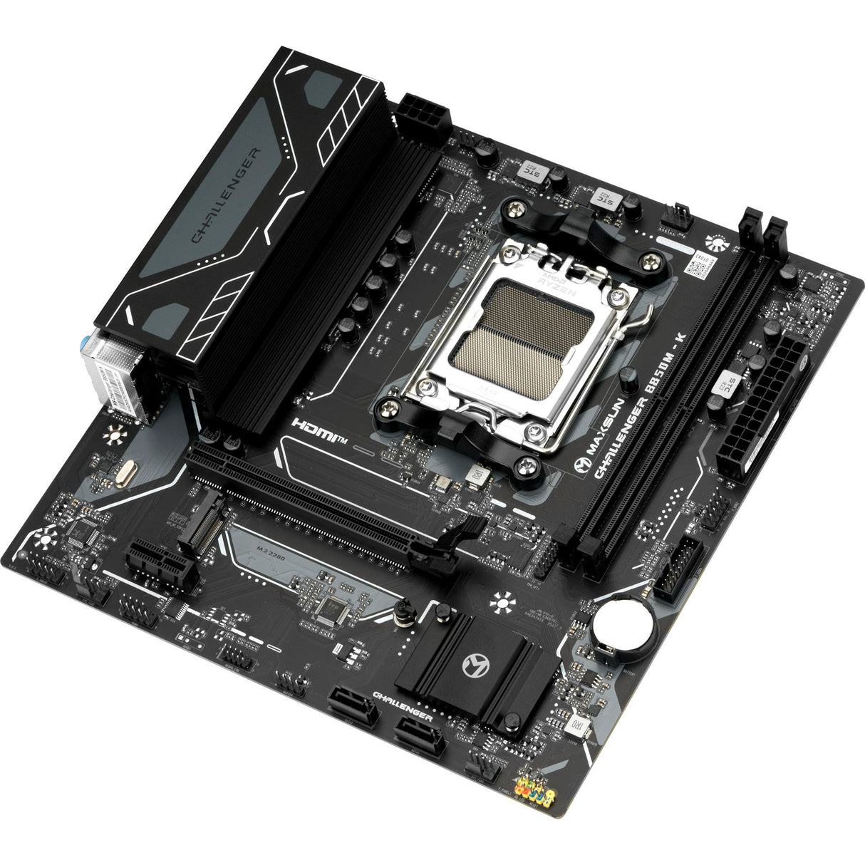 Maxsun ms-challenger b850m-k socket am5 moederbord (zwart, raid, gb-lan, sound, µatx)