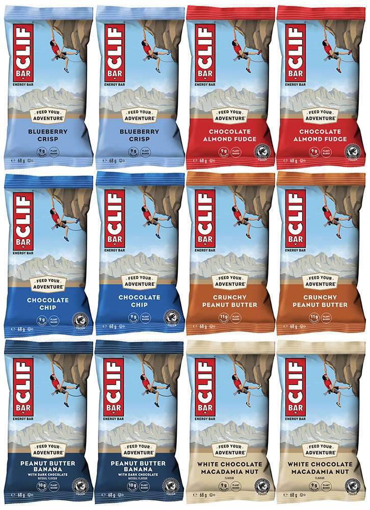 Clif bar energy bar mixed 12x68g box best before date 12 25