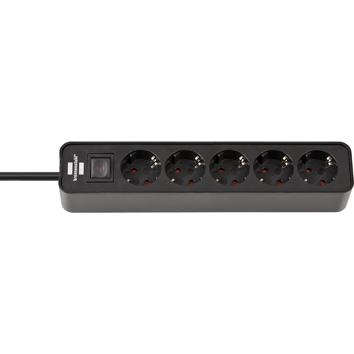 Brennenstuhl ecolor 5-way power strip black 1.5m h05vv-f 3g1.5 - 1153250000