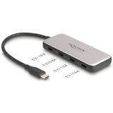 DeLOCK USB 10 Gbps USB Type-C Hub + 4 x USB Cineál-C baineann