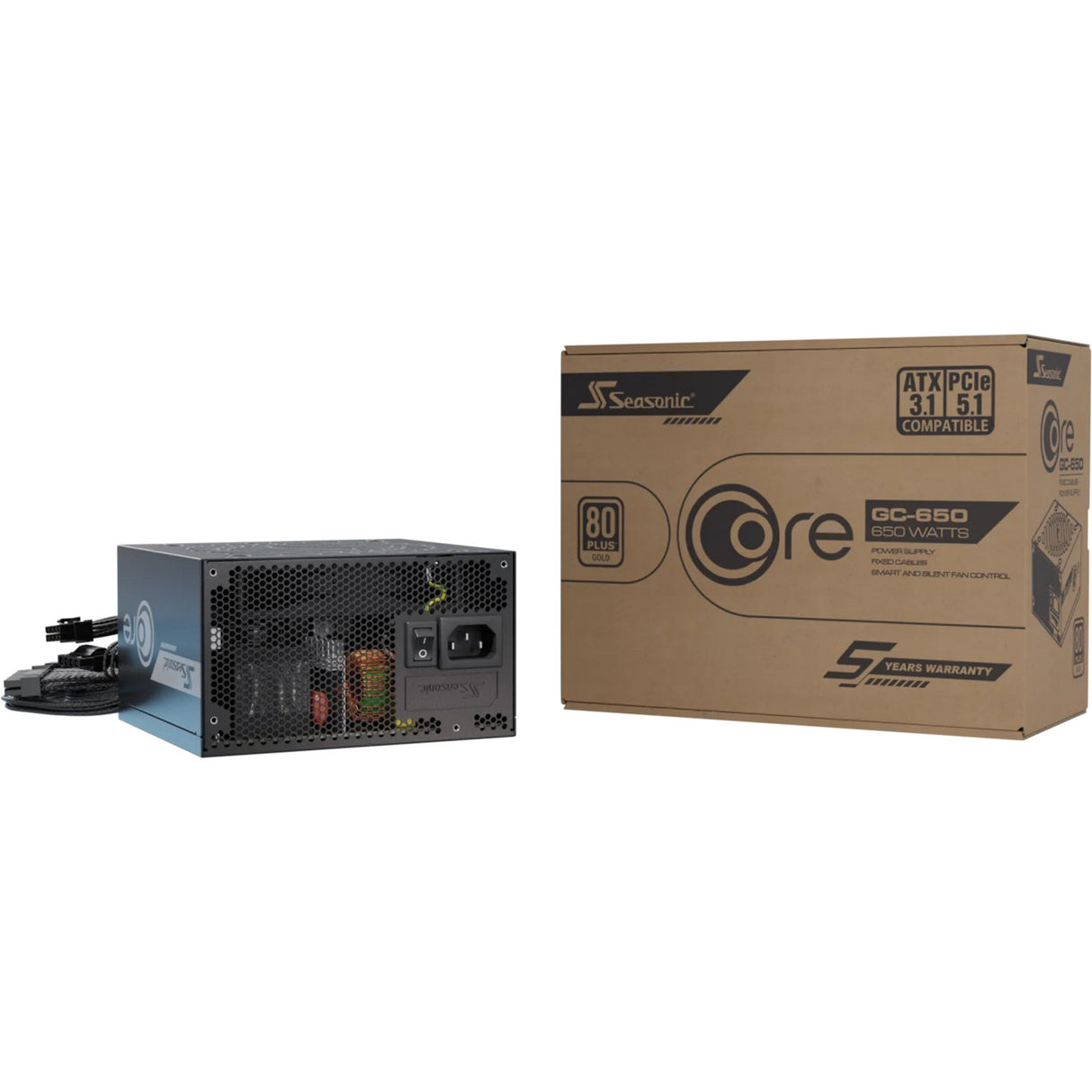 Seasonic core gc-650 atx 3.1 650 watt voeding (zwart, 2x pcie)