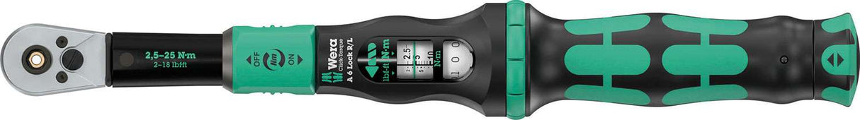 Wera click-torque lock a 6 r l drehmomentschlüssel, bit-aufnahme (1 4 ) (2,5-25 nm)