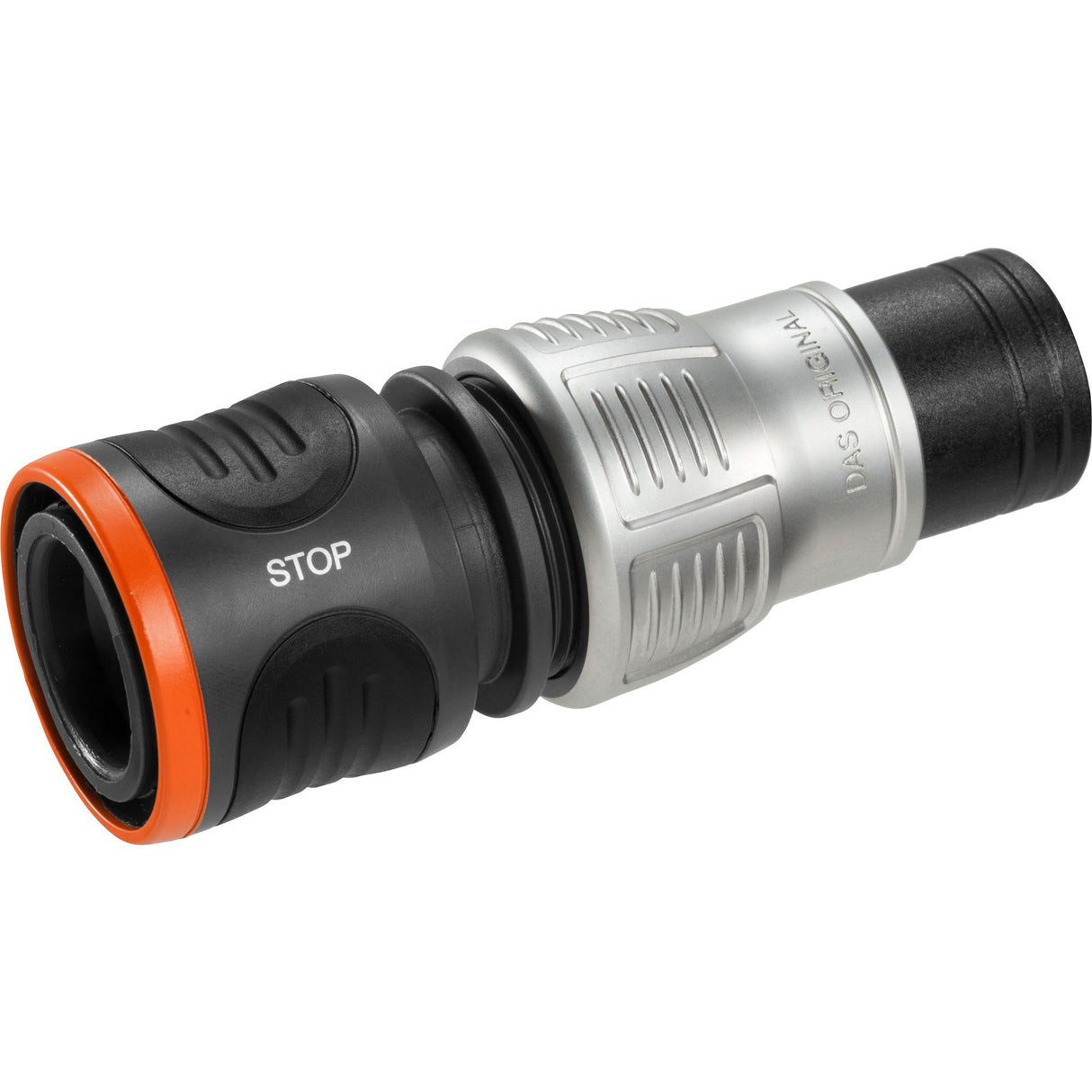 Gardena premium water stop 13 mm (1/2") – 15 mm (5/8") hose connector (grey silver, 18253-20)