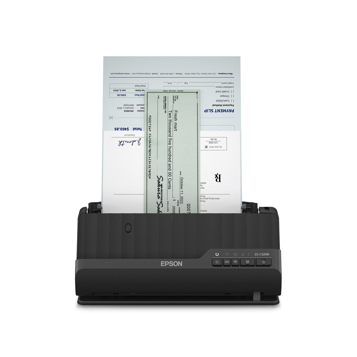 Scanóir doiciméad dlúth A4 EPSON ES-C320W le Wi-Fi con