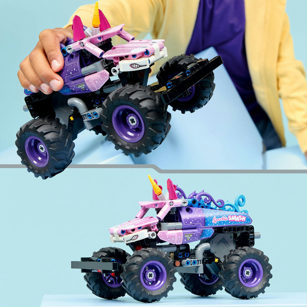Lego Technic 42220 Monster Jam Sparkle Smash Tirar hacia atrás