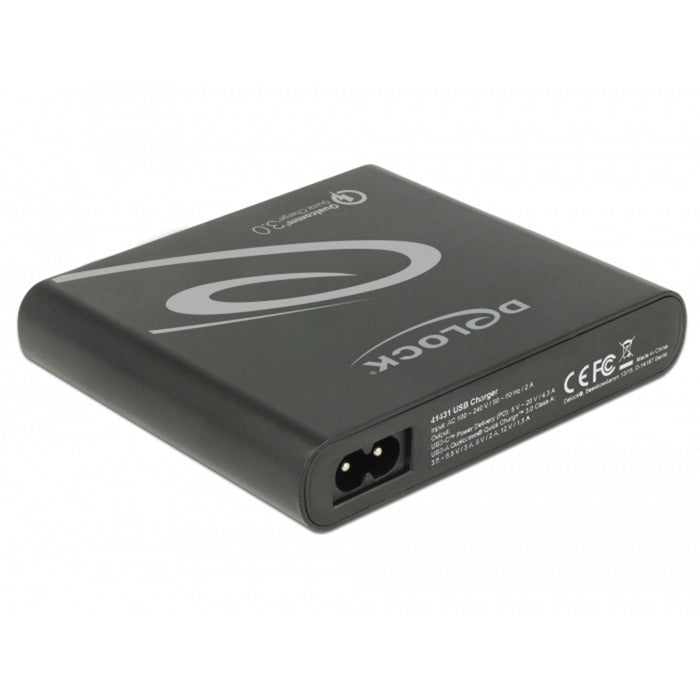 Delock USB Charger 1x USB Type-C + 3x USB Type-A (black)