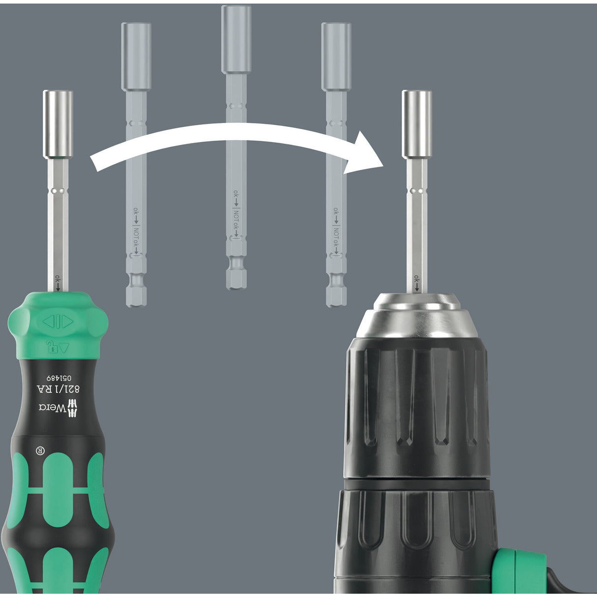 Wera kraftform kompakt 28 ra with bag, 6-piece bit set