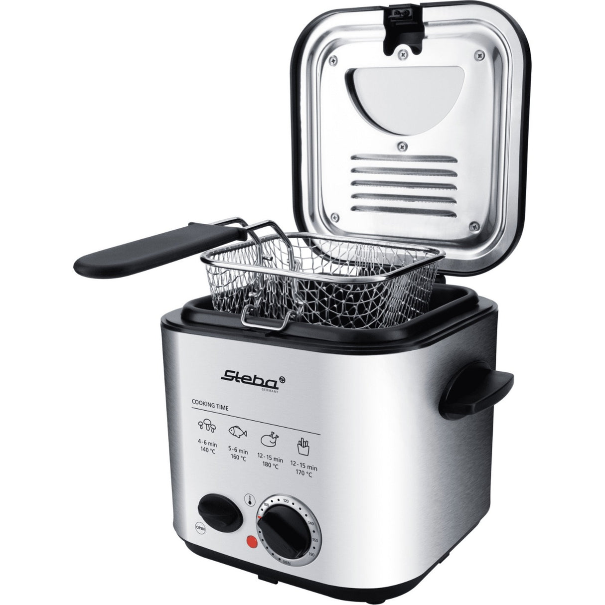 Steba DF95F - mini deep fryer fondue (stainless steel black, 1.25 litre)