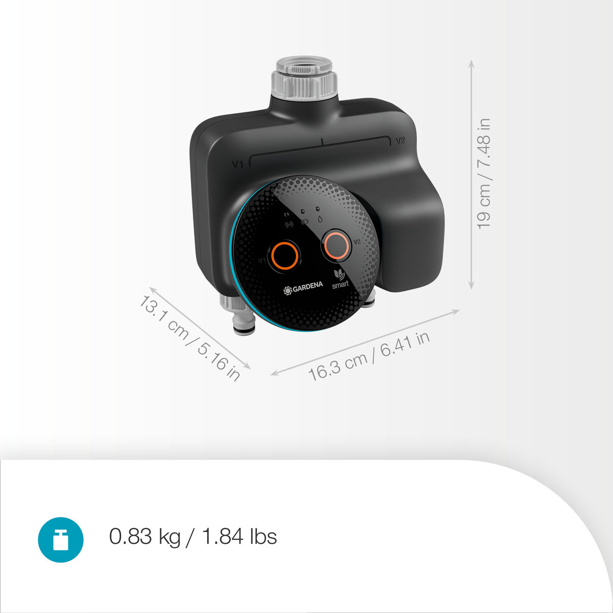 Gardena smart Dual Water Control Irrigation Computer (grey turquoise, 19034-20)