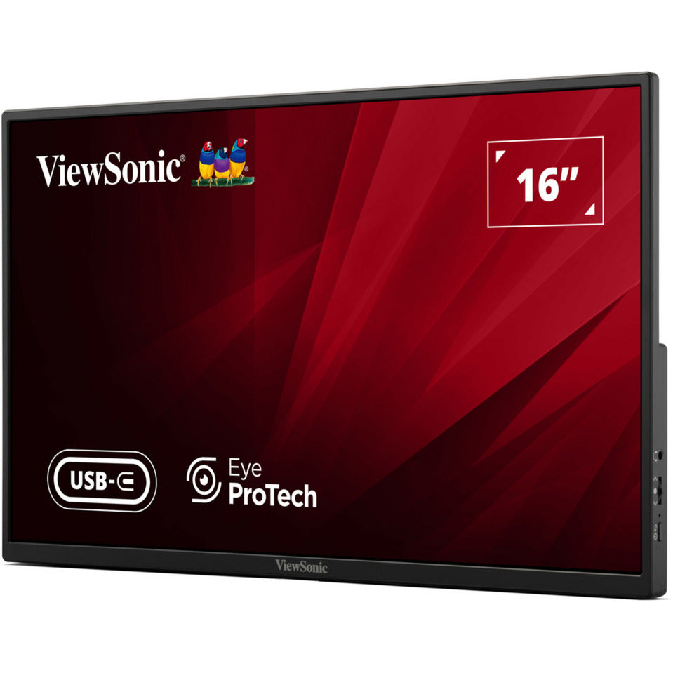 Viewsonic VA1650 moniteur portable léger 16 (noir, 1x HDMI, USB-C)