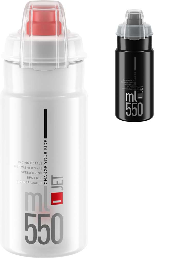 Elite water bottle jet plus bottle jet plus 550ml black gray with cap