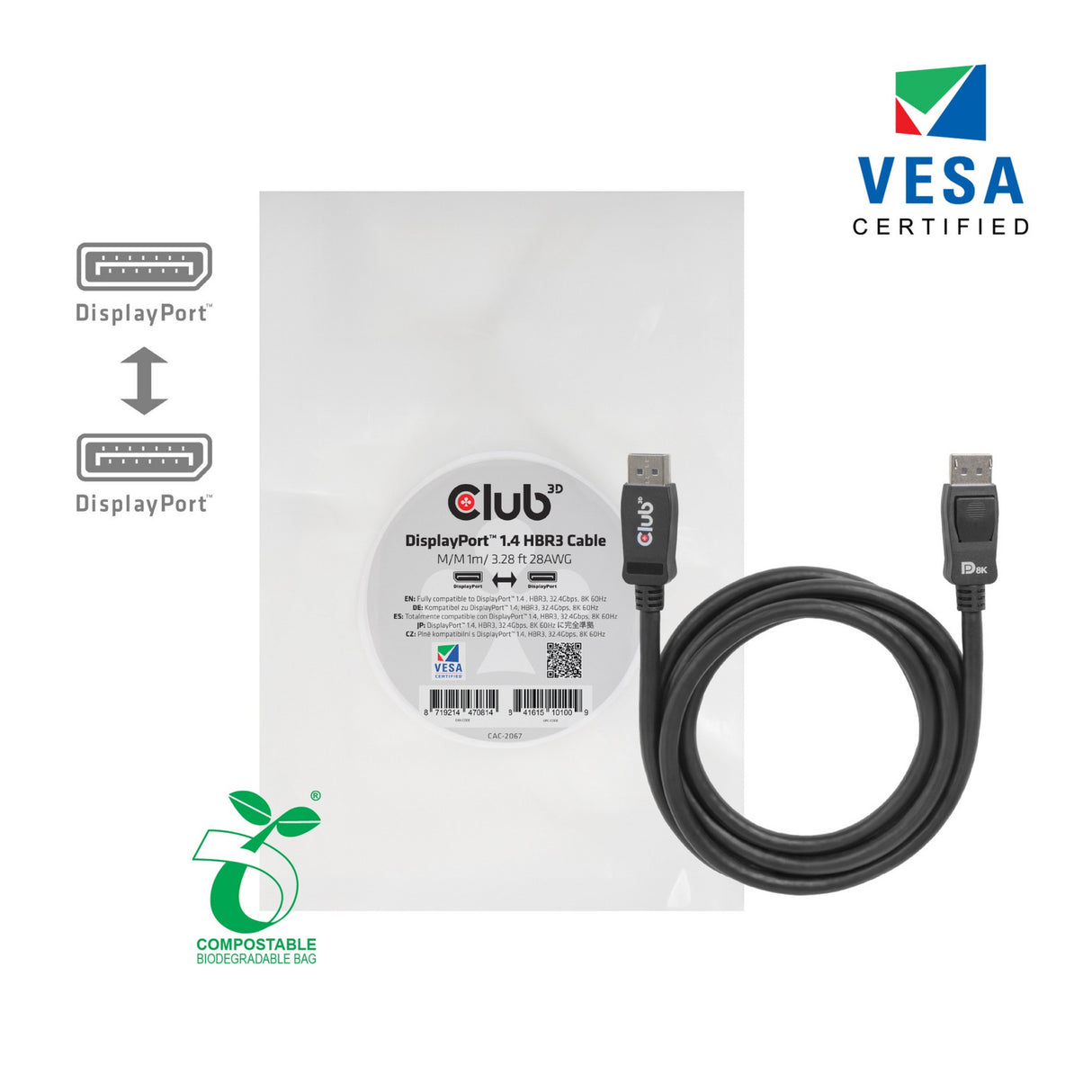 Club 3D Displayport 1.4 Displayport 1.4