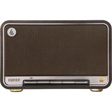Edifier d32 draadloze tafelluidspreker (donkerbruin zilver, bluetooth, wi-fi (apple airplay), usb-c, aux)
