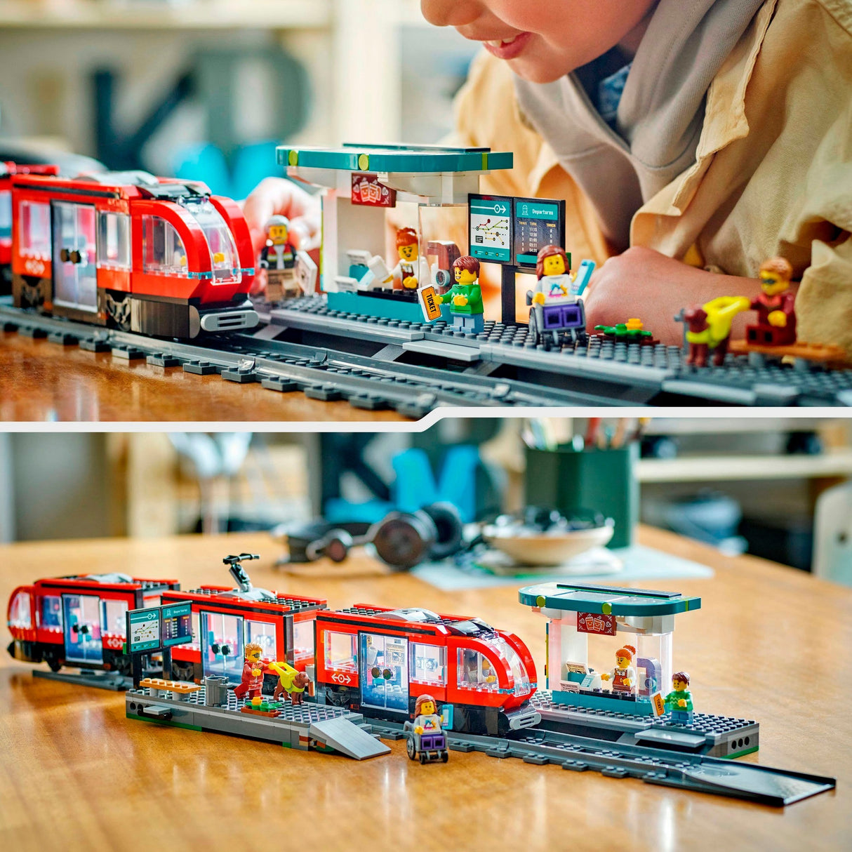 Lego city 60423 city tram and station