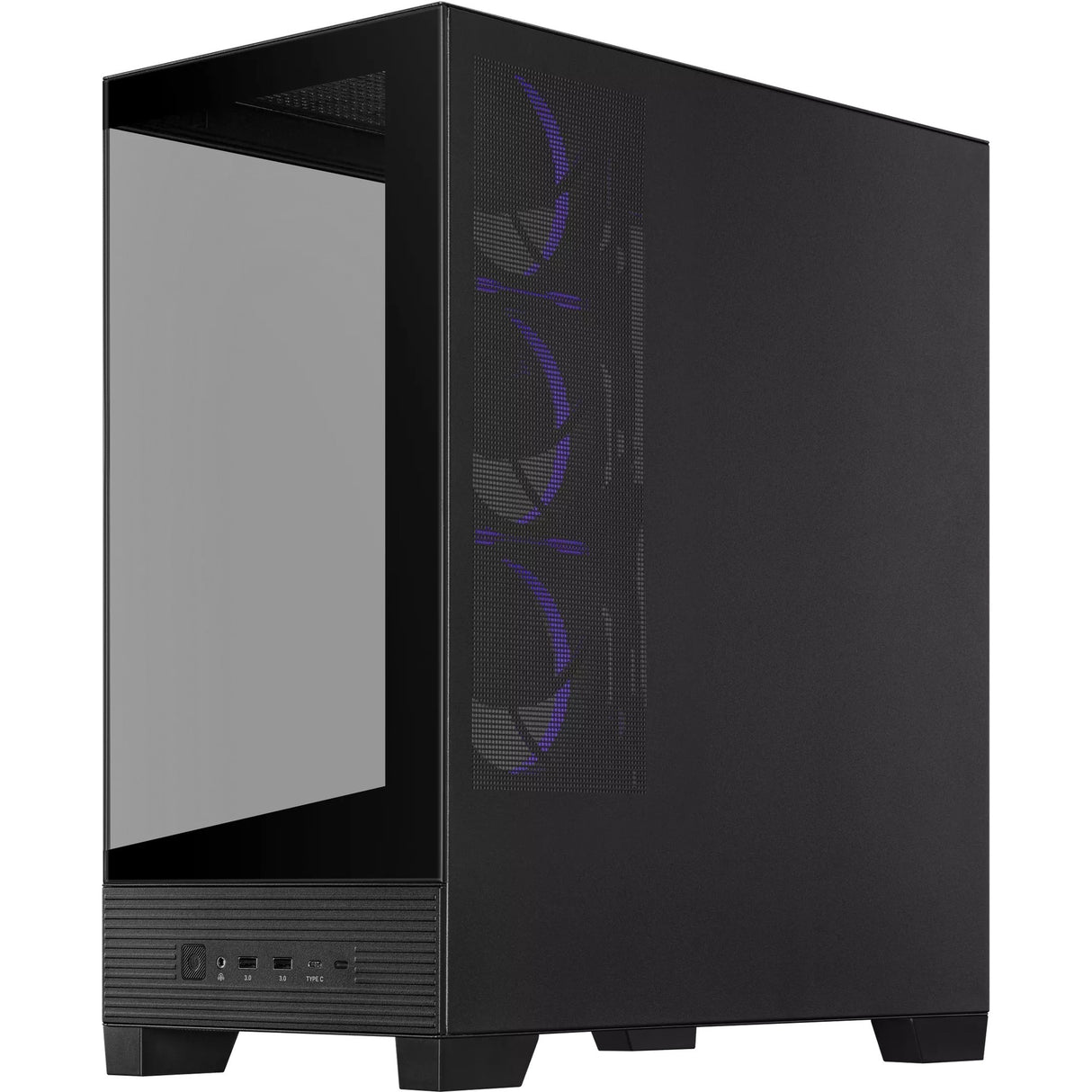 Asus a31 plus midi tower behuizing (zwart | 2x usb-a | 2x usb-c | tempered glass)