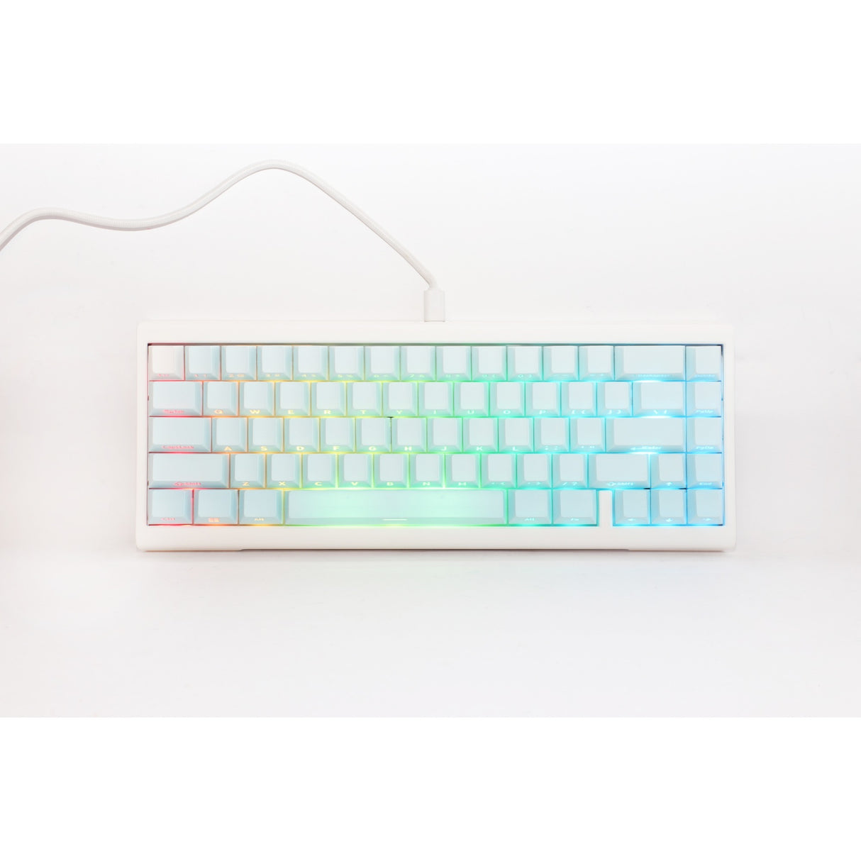 Ducky projectd tinker 65 - pom edition met qmk via, toetsenbord (lichtblauw wit, us lay-out, kailh box cream pro, rgb led, double-shot pbt, hot-swappable pom, gasket mount, 65%)