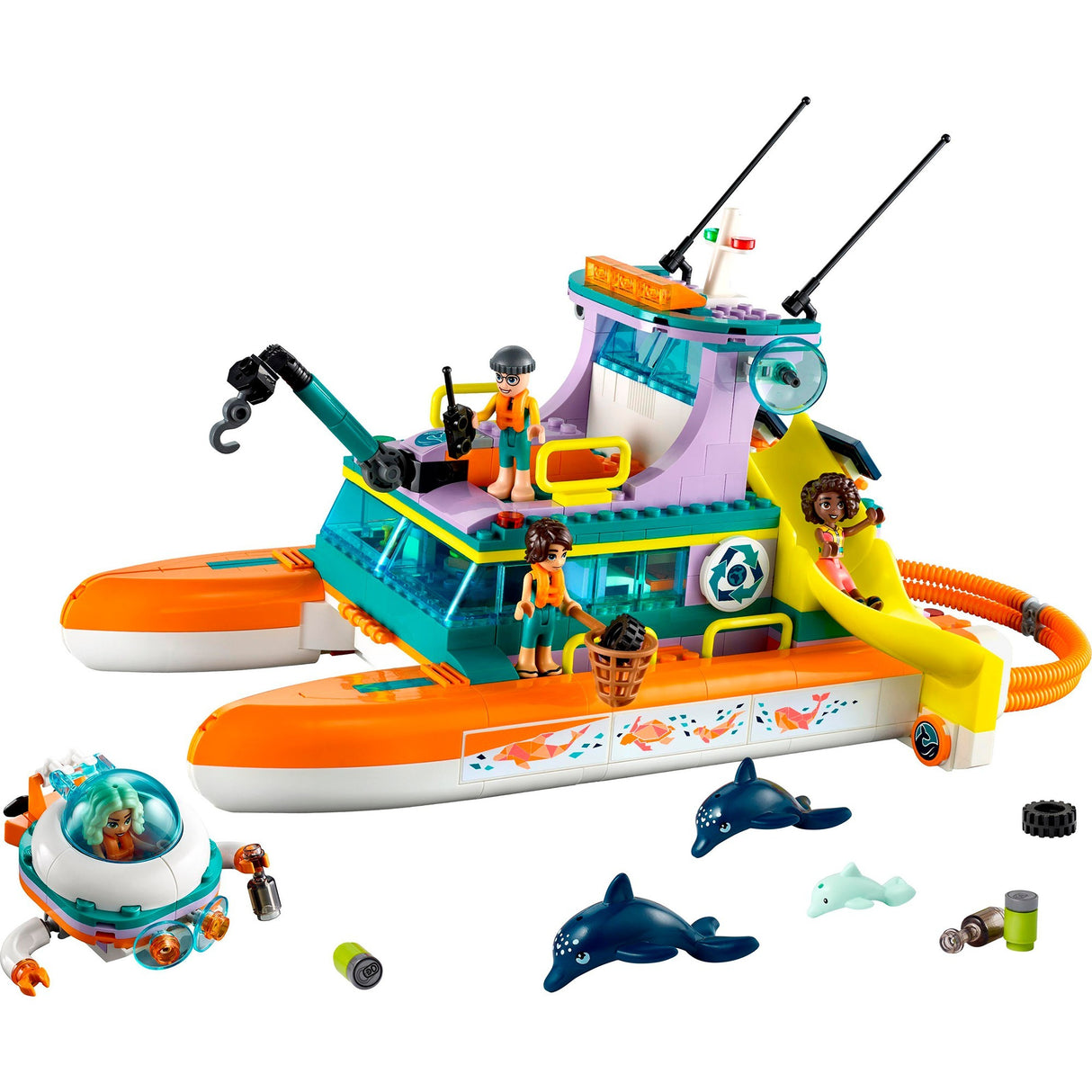 Amigos Lego - brinquedo de construção de barco de resgate marítimo (41734)