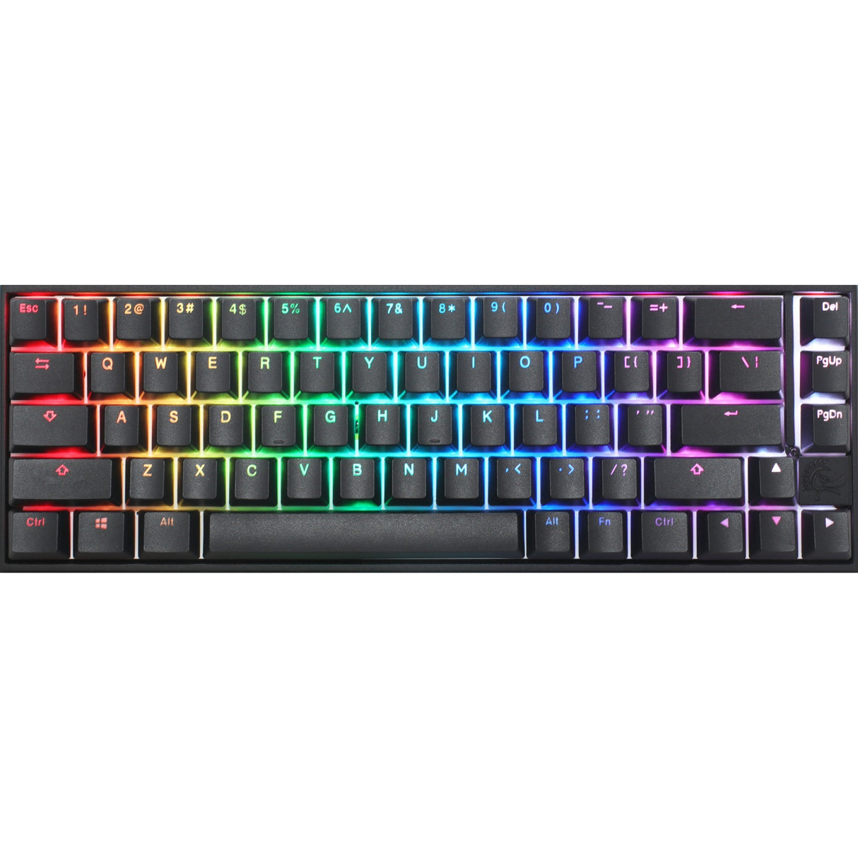 Ducky mecha pro sf, toetsenbord (zwart, us lay-out, cherry mx speed silver, rgb leds, 65%, pbt double-shot)