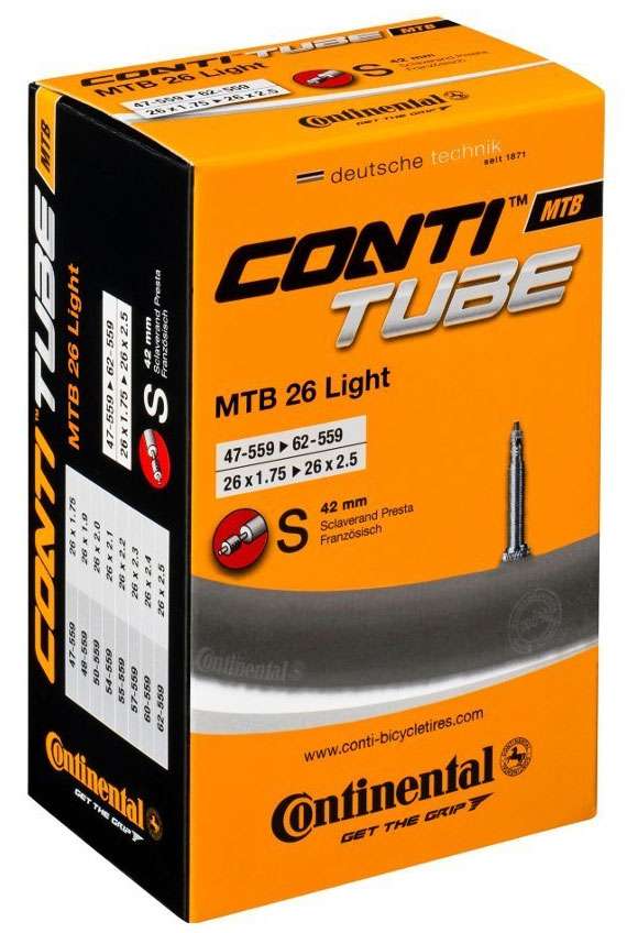 Continental inner tube mtb 26 light conti tube mtb 26 47 60-559 s42 lig