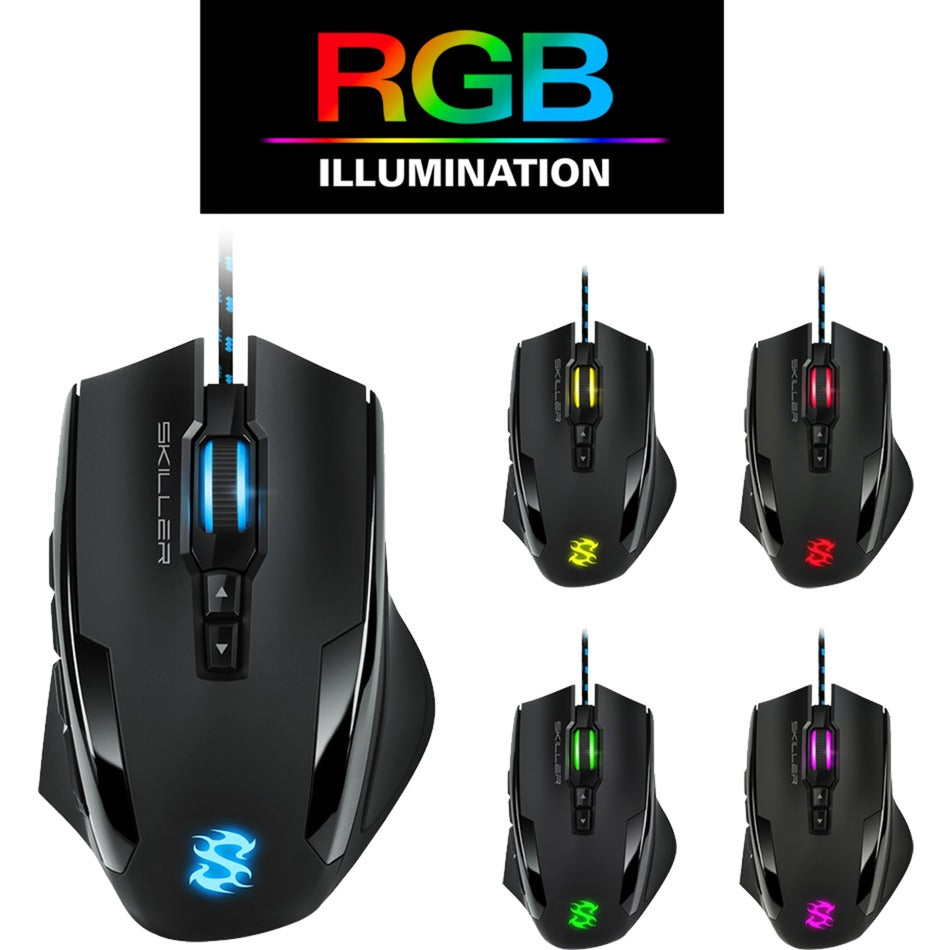 Sharkoon Skiller SGM1 RGB Gaming Mouse (Black, 10,800 DPI, RGB LEDs)