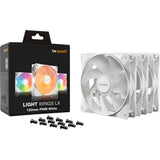 Be quiet! light wings lx pwm rgb case fans (wit, 3 stuks, 120 x 120 x 25 mm)