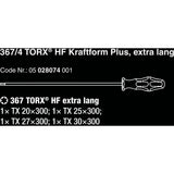 Wera 367 4 torx® hf kraftform plus schroevendraaierset met vasthoudfunctie met 300 mm lange klingen (zwart groen, 4‑delig)