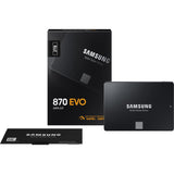 Samsung mz-77e2t0b 870 evo ssd, 2 tb, 2.5, sata3, 6 gbps, 3d v-nand, 560 550 mb s, 512 mb ddr4