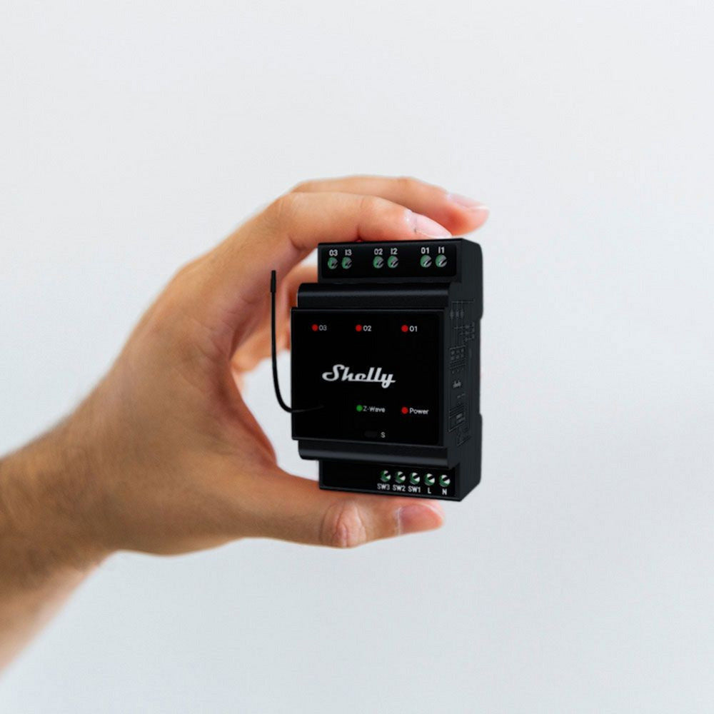 Shelly Qubino Wave Pro 3 Relay (black, Z-Wave)