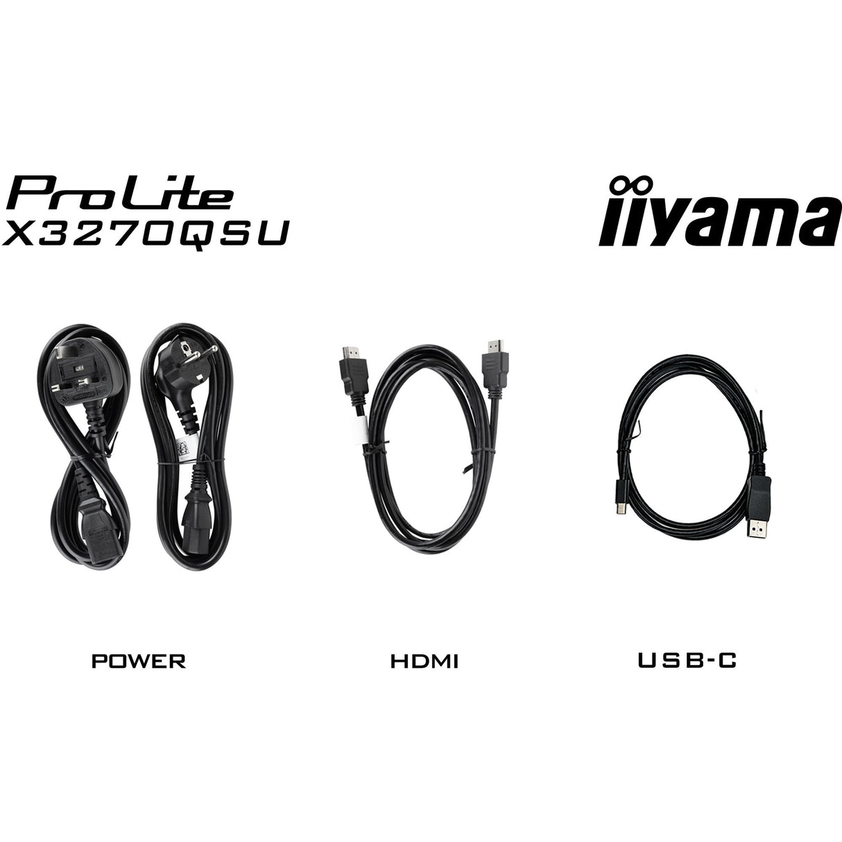 Iiyama ProLite X3270QSU-B1 31.5 monitor (black, 2x HDMI, DisplayPort, 3x USB-A)