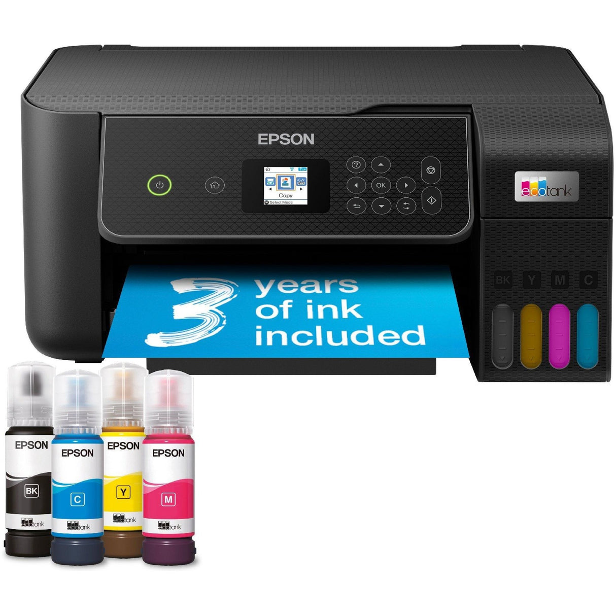 Epson EcoTank ET-2871 A4 Multifunction Wi-Fi Printer with Ink Tank All-in-One Inkjet Printer (Black, Scan, Copy, Wi-Fi, Includes up to 3 Years of Ink)