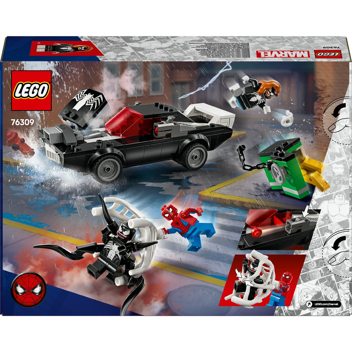 Lego super heroes 76309 spider-man vs. venom's classic car