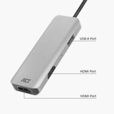 Act connectivity USB-C 4K multiport adapter for 2 HDMI screens, u