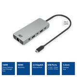 Act connectivity USB-C 4K 8K 60Hz docking station (grey)